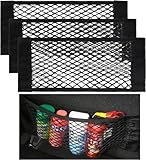 4 Brustspeichernetzpaket, 40x25 cm Auto Speicher Net Magic Aufkleber elastischer Tasche, Flaschen, Lebensmittel, Lagerung den Organisatoren für den Autowagen hinzufügen