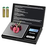 Taschenwaage Feinwaage 500g/0.01g Grammwaage Goldwaage Präzisionswaage Digitalwaage mit LCD Display und 7 Einheiten Tara Funktion (Einschließlich 2 Batterien), Schwarz