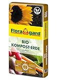 Floragard Bio Kompost-Erde 50 Liter – Pflanzerde für Blumen, Gemüse und Gehölze – mit Bio-Dünger - Gartenerde, erdfarben, 121780