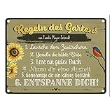 speecheese Regeln des Gartens - EIN personalisiertes Schild für alle Hobbygärtner mit den wichtigsten Verhaltensregeln in deiner Wohlfühloase