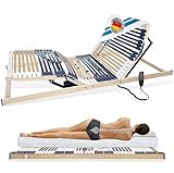 Matratzen Perfekt Elektrischer Lattenrost 140x200 cm 42 Leisten 7 Zonen 8,5 cm Höhe 2 Motoren bis 200 kg belastbar Netzfreischaltung Härtegradverstellung Notabsenkung