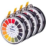 Universelle pH Testpapier Streifen pH-Teststreifen Rolle, pH-Messung Vollbereich 0-14, 16,4 ft/Rolle (4 Rollen)