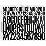 Klebebuchstaben Wetterfest, Buchstaben Zahlen Aufkleber,5 Blätter Schwarz Selbstklebendes Vinyl Buchstaben Kit für Postfach,Schilder, Scrapbook, DIY und Basteln - 1 Zoll and 2 Zoll