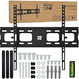 GACHLINE Universelle TV Wandhalterung 32–75 Zoll – Neigbare Halterung für Flachbild & Curved Fernseher – max. VESA 600x400 – Wandhalterung bis 40 kg – mit Wasserwaage, Montagematerial & Kabelbinder