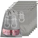 6 Stück Schuhbeutel,Schuhtasche Reise,Schuhtasch Koffer,Staubdicht Schuhtaschen,Tragbare Schuh Taschen mit klarem Fenster,Non-Woven Staubdicht Shoe Kordeltasche,zur Trennung von Schuhen Reisezubehör