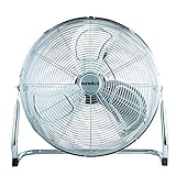 Senelux Bodenventilator - Chrome Gym Fan - 50,8 cm elektrischer tragbarer Lüfter für den Heim-/Fitnessraum-/Bürogebrauch – 3 Geschwindigkeitsstufen mit Neigungsfunktion