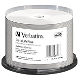 Verbatim DVD-R 16x Wide Inkjet Professional 4.7GB, DataLifePlus, 50er Pack Spindel, DVD Rohlinge bedruckbar, 16-fache Brenngeschwindigkeit & lange Lebensdauer, DVD-R printable, DVD leer