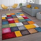 Paco Home Teppich Wohnzimmer Bunt Kinderzimmer Schlafzimmer Kurzflor Jugendzimmer Modern, Grösse:80x150 cm