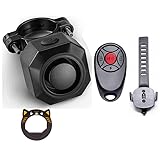 Winnes Fahrrad Alarmanlage 110dB Diebstahlsicherungen，IP65 Wasserdicht Wiederaufladbar mit Fernbedienung Dual-Alarmmodus für Fahrräder, Moto und Ebike