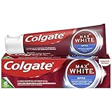 Colgate Zahnpasta Max White Optic 75 ml – entfernt bis zu 100% der Oberflächenverfärbungen für eine sofortige Zahnaufhellung* und ein weißeres Lächeln