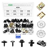 80 Stück Blechmutter Schraube Mutter Clip Kit, mit Klemmscheiben Hitzeschutzblech, U Type Karosserie Clips & Karosserieschrauben, Auto Befestigungsbox Set für Befestigen & Reparieren Autoteil