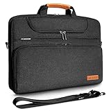 DOMISO 17 Zoll Wasserdicht Laptop Tasche Aktentasche Herren Schultertasche Notebooktasche Business für 17-17.3' Notebook/Dell/Lenovo/Acer/HP/MSI/ASUS, Schwarz