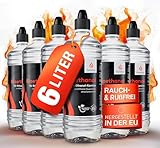 flammtal - Bioethanol für Tischkamin [6x1 Liter] - Rußfreies Bio Ethanol Tischkamin Indoor & Outdoor - Nachhaltiges Bioethanol für perfektes Flammenbild - Mit Dosieröffnung und hoher Wärmeabgabe