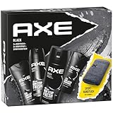 Axe Geschenkset 'Black' Pflegeset mit Bodyspray, Duschgel und Sporthandtuch (2 x 150 ml + 2 x 250 ml)