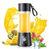 Tragbarer Mixer für Smoothies und Shakes - Personal Blender wiederaufladbar mit 6 Edelstahlklingen, frisch gepresst in 9 Sekunden, Mini Mixer für Reisen, Sport, Picknick