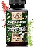 CHOLESTERIN INTENSO® Roter Reis Kapseln - WICHTIG: Laborgeprüfter Markenkomplex mit Monacolin K, Schwarzer Knoblauch, Bergamotte, Artischocke und mehr I 90 Stk -DE- SCHEUNENGUT®