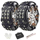 WYRIAZA Schneeketten Universal Schnellmontage Auto - 6 Stück Snow Chains Cars 165-265MM R15-R19 zum Beispiel Schneeketten 205 55 R16 Schneeketten 225 55 R17 Schneeketten 205 60 R16 Schneeketten 215 65