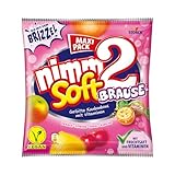 nimm2 Soft Brause – 1 x 345g Maxi Pack – Gefüllte Kaubonbons in vier Sorten mit Fruchtsaft, Vitaminen und Brausefüllung