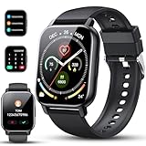 Smartwatch Herren Damen mit Telefonfunktion, 1,85' Zoll Voll Touchscreen Smart Watch, 112+Sportmodi IP68 Wasserdicht Fitnessuhr mit Herzfrequenzmonitor Schlafmonitor Schrittzähler für Android iOS