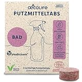 oecolife Badreiniger Putzmittel Tabs, 3x Reiniger fürs Badezimmer, plastikfrei, vegan, biologisch abbaubar, entfernt Kalk & Seifenreste