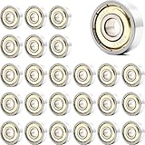 Jyvex 24 Stück 608 Kugellager, 608ZZ Kugellager 8x22x7mm Metall Double Shielded Miniatur Rillenkugellager, Lager für Skateboards, Inline Skates, Roller