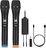 FOLTUSYMY Mikrofon kabellos, dynamisches Dual-Handmikrofonsystem mit wiederaufladbarem Empfänger, 200 Fuß, für Karaoke-Gesang, Konferenzen, Partys, Vorträge, Kirche