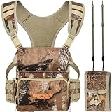 NewView Binocular Harness Chest Pack mit Abnehmbarer Entfernungsmesser-Tasche, verstellbarem Bino-Gurt und Regenschutz - ideal für Jagd, Wandern und Vogelbeobachtung-Quiet-M