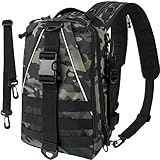 THKFISH Angeltasche 10L Angelrucksack mit Rutenhalter Wanderrucksäcke mit abnehmbarem Schultergurt Trekkingrucksäcke zum Angeln Camping Wandern,für 3 * 3600 Angelkoffer ANYECAMO