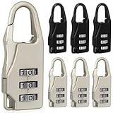 MAGICLULU 6 Stück Digitales Gepäckschloss Zahlenschloss aus Zinklegierung 3 stelliges Vorhängeschloss Tragbar für Koffer Rucksack und Schränke Schwarz Silber