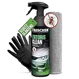 FRISCHER PROFESSIONAL Insektenentferner 1000 ml mit Microfasertuch, entfernt selbstaktiv hartnäckige Insektenrückstände, extra stark, rückstandsfrei, Garantiert Lackverträglich