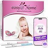 Easy@Home 40 Ovulationstest + 10 Schwangerschaftstest Frühtest - Empfidlich Kinderwunsch Fruchtbarkeitstests für Eisprung 25 mIU/ml und Schwangerschaftstests 10 mIU/ml mit Optimaler Sensitivität