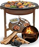 Terma Feuerschale mit Feuerplatte 69-80-100cm -Der Neue Grill Trend- Plancha Grillplatte feuertonne mit grillplatte holzkohlegrill komplett grilltonne grillring feuerkorb