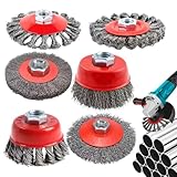 Drahtscheibe aus Metall für Winkelschleifer – Drahtbürste mit Knoten, 6 Stück, Zubehör M14 für Details, Entwirrung, industrielle Wartung, Autoreparatur, Reinigung, Schweißen, Metallarbeiten