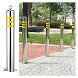 asdchZen Sicherheitspoller, Parkplatzpoller, Verkehrsbarriere Aus Stahl, Einfahrtsabsperrung, Verkehrsleitpfosten, Leitkegel Aus Edelstahl, Warnkegel Für Straßen/Wege, 1 Stück, 100 cm / 39,3 Zoll
