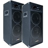 E-Lektron 2X 500W DJ Party Lautsprecher Boxen Paar - doppel 8' Bass PW220