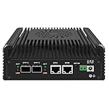 HKUXZR Firewall Appliance Mini PC, Intel N150 Soft Router 12th gen 2X10G SFP+ Intel 82599ES Optical Port chip + 2XI226-V 2.5G Nvme 2XHD DDR5 NAS Server VPN Router PC AES-NI HDMI DP 16GB 256GB