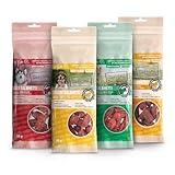 Chewies SALAMETTI Probier-Paket Hundeleckerli Mix - Hunde Leckerlis getreidefrei, mit viel Protein, ohne Zucker & schonend luftgetrocknet, reich an Vitaminen & Mineralstoffen (4 x 80 g)