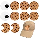 XoeLLe 10 Stück Aufbügel Patches Krümelmonster Accessoires, Aufnäher zum Aufbügeln, Augen Keks Aufnäher zum Aufnähen Bügelbilder Applikation für Kleidung Kostüm Karneval Fasching Mottoparty