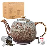 Teekanne Swansea mit Siebeinsatz Seegrün max.1,6 L (1,4L Gebrauchsvolumen) hochwertiges Porzellan von URBAN LIFESTYLE, Teekanne die tropffrei ist. Tea Pot with strainer