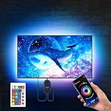 LED TV Hintergrundbeleuchtung für TV 75 bis 85 zoll, LED Strip 5m, Sync zu Musik,Smart Led Backlight 5050 RGB USB LED Beleuchtung Hintergrundbeleuchtung Fernseher für 75 80 85 Zoll PC, Monitor