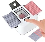 ZHENNBY Kartenmischmaschine Elektrische Kartenmischer für 2 Kartensätze Mischmaschine Karten Mischgerät Geräuscharmer Wiederaufladbarer Card Shuffler für UNO, Blackjack, Poker zubehör, Texas - Weiß