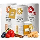 Hansegrün - Kennlernset Ingwer Shots (180 Stk.) - Veganes Superfood-Pulver für Immungsystem¹ & Energiestoffwechsel³ - Kurkuma, Zitronenschale & Acerola - 100% echte Zutaten zur täglichen Zubereitung
