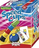 AMIGO 03780 - Speed Cups, Geschicklichkeitsspiel, 2 bis 4 Spieler, Blau, Grün, Gelb, Rot, Lila, Kartenspiel