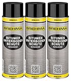 BREHMA 3X Bitumen Unterbodenschutz Black Edition 500ml Steinschlagschutz Spray schwarz