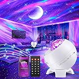 COOLNIGHT Sternenhimmel Projektor Kinder, 180-Lichtmodi Aurora Lampe Galaxy Projector, 15 White Noise Sternenhimmel Projektor Erwachsene Nordlicht Projektor Galaxy,Bluetooth Sternenprojektor Night Sky