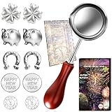 Zinngießen Set Silvester Spiele 2026 - 10 Zinn Giessen und 1 Löffel, Silvester Glücksbringer Geschenke für Partyspiele Deko, Neujahrsglücksbringer Neujahrsgeschenke Gesunde Alternative zum Bleigießen