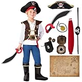 Spooktacular Creations Kinder Piraten Kostüm, Deluxe Jungen Piratenkostüm Set (3-10 Jahre) (Medium)