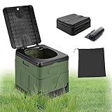 Drezesov Campingtoilette Faltbar Mobile, Trockentrenntoilette mit 12 Bio-Toilettenbeuteln Sehr Stabil WC Mobile Klapptoilette Toilette für Outdoor Camping, Camping Gadgets