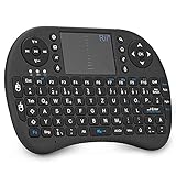 Rii i8 Mini Tastatur Wireless mit Touchpad, Smart TV Tastatur, Mini Keyboard für Smart TV Fernbedienung/PC/PAD/Xbox 360/ PS3/Google Android TV Box/HTPC/IPTV (De Layout)