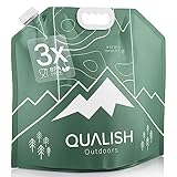 QUALISH® Wasserkanister Faltbar - BPA frei & Lebensmittelecht - Praktisches 3er Set - 10L - Mit integrierter Aluminiumschicht - Faltbarer Wasserkanister Camping Trinkwasserkanister Wasserbehälter